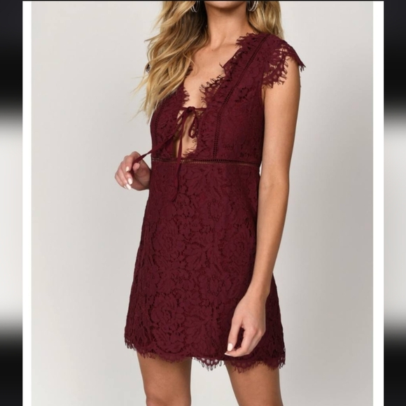 Tobi Sophia Wine Lace Dress - Picture 3 of 14
